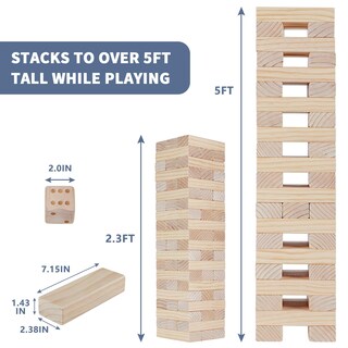 Foto 3 | Foto 3 | Giant Tumble Tower Game Megwoz De 57 Piezas Con Dados Y Marcador - Venta Internacional.