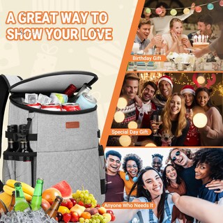 Foto 7 | Foto 7 | Mochila Aislante A Prueba De Fugas Cooler Tuwubi Para 30 Latas Gris - Venta Internacional.