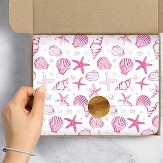 Foto 5 | Foto 5 | Papel De Seda Jarthenaamcs 100 Hojas 36 X 51 Cm Diseño De Concha Rosa - Venta Internacional.