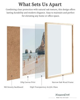 Foto 4 | Foto 4 | Cuadro De Pared Hesendot Playa De La Costa De Amalfi 30 X 40 Cm Marco De Roble - Venta Internacional.