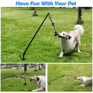 Foto 7 | Foto 7 | Juguete Para Perros Syooy Outdoor Con Mástil De 75 A 110 Cm Cuerdas De 40 Cm Y Campana - Venta Internacional.