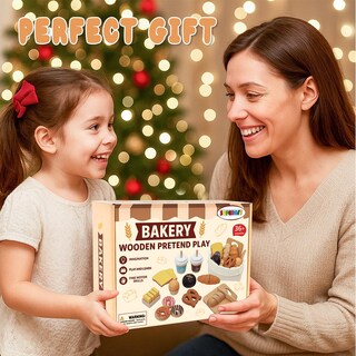 Foto 7 | Foto 7 | Juego De Juguetes De Comida Simulada Supergfs De Wooden Bakery Playset Con Bolsa - Venta Internacional.