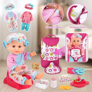 Foto 6 | Foto 6 | Set De Cochecito Baby Doll Dreamon Con Muñeca De 12 5 Pulgadas Y Acceso Para 21 - Venta Internacional.
