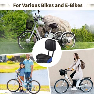 Foto 5 | Foto 5 | Asiento De Bicicleta Timcorr Extra Ancho Con Respaldo Acolchado Azul - Venta Internacional.