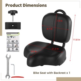Foto 4 | Foto 4 | Asiento De Bicicleta Timcorr Extra Ancho Con Respaldo Ajustable Negro - Venta Internacional.