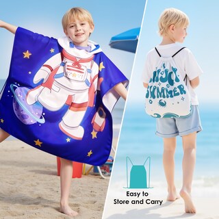 Foto 4 | Foto 4 | Toalla Con Capucha Ythuil Kids Space De 63 X 76 Cm Con Mochila - Venta Internacional.