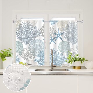 Foto 4 | Foto 4 | Juego De 2 Piezas De Cortinas Yisure Para Ducha Y Ventana Con Forma De Concha Marina 183 X 183 Cm - Venta Internacional.