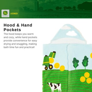 Foto 4 | Foto 4 | Toalla Franco John Deere Para Niños Algodón Con Capucha 61 X 127 Cm - Venta Internacional.