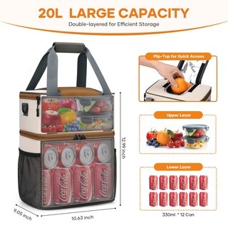 Foto 2 | Foto 2 | Bolsa De Almuerzo Cooler Maelstrom Aislante A Prueba De Fugas 20 Litros Gris Y Beige - Venta Internacional.