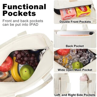 Foto 3 | Foto 3 | Lonchera Aislante Aijieke Grande A Prueba De Fugas Color Beige - Venta Internacional.