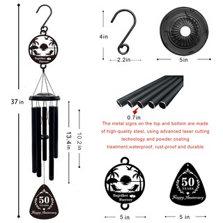 Foto 4 | Foto 4 | Carillón De Viento Owfcbei 37 Pulgadas Regalo Dorado Del 50 Aniversario - Venta Internacional.