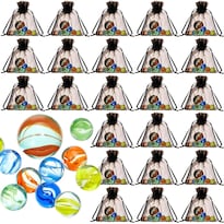 Juego De Canicas De Cristal Lewtemi 24 Paquetes Con Tirador Y Bolsa - Venta Internacional.