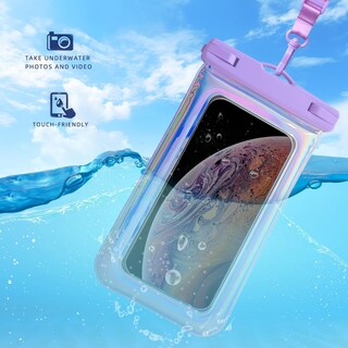 Foto 5 | Foto 5 | Funda Impermeable Para Teléfono Foweroty De 7 Pulgadas Rosa Flotante Y Morado - Venta Internacional.