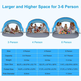 Foto 6 | Foto 6 | Carpa De Playa Gorich Con Protección Upf50+ Para 6 A 7 Personas Ligera - Venta Internacional.