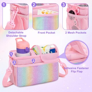 Foto 2 | Foto 2 | Cesta De Bicicleta Para Niños Graoso De 22 X 11 X 15 Cm Con Portavasos Color Rosa - Venta Internacional.