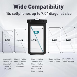 Foto 2 | Foto 2 | Funda Flotante Impermeable Foweroty Para Teléfono De 7 Pulgadas Rosa Y Negro - Venta Internacional.