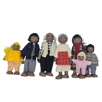 Muñeca De Madera Erance African American Family Paquete De 7 Con Casa - Venta Internacional.