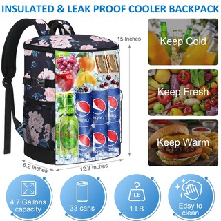 Foto 4 | Foto 4 | Mochila Térmica Tenot 18l/33 Latas Con Aislamiento A Prueba De Fugas Negra - Venta Internacional.