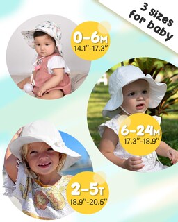 Foto 5 | Foto 5 | Gorro Para El Sol Furtalk Para Bebés Y Niñas Pequeñas Upf 50+ Ala Ancha - Venta Internacional.