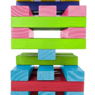Foto 5 | Foto 5 | ¡hola! ¡juega! Giant Rainbow Wooden Blocks Tower Game Con Dados - Venta Internacional.