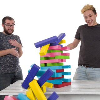 Foto 7 | Foto 7 | ¡hola! ¡juega! Giant Rainbow Wooden Blocks Tower Game Con Dados - Venta Internacional.