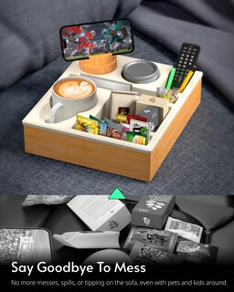 Foto 5 | Foto 5 | Bandeja Organizadora De Sofá Rgbdot Portavasos De Silicona Y Bambú - Venta Internacional.