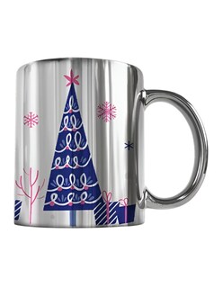 Foto 2 | Foto 2 | Taza Navideña Plateada con Azul 325 ml + Termo Güish