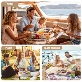 Foto 5 | Foto 5 | Bandeja Para Servir Dividida Daotengql Caja Giratoria Para Aperitivos Con Tapa - Venta Internacional.