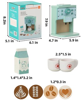 Foto 5 | Foto 5 | Set De Juego Montessori De Juguete Para Cafetera De Madera Mikneke - Venta Internacional.