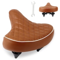 Asiento De Bicicleta Weerock Ancho Y Suave Piel Sintética Marrón 26 X 27 X 6 Cm - Venta Internacional.