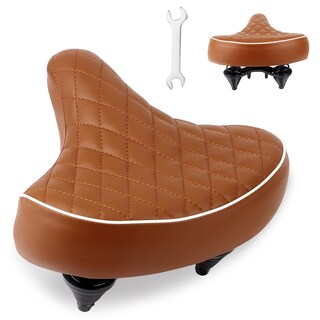 Foto 1 | Foto 1 | Asiento De Bicicleta Weerock Ancho Y Suave Piel Sintética Marrón 26 X 27 X 6 Cm - Venta Internacional.