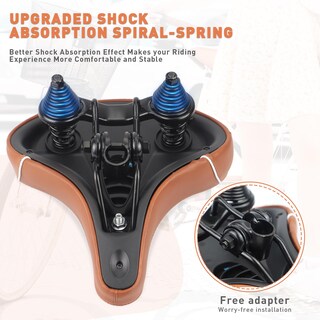 Foto 3 | Foto 3 | Asiento De Bicicleta Weerock Ancho Y Suave Piel Sintética Marrón 26 X 27 X 6 Cm - Venta Internacional.