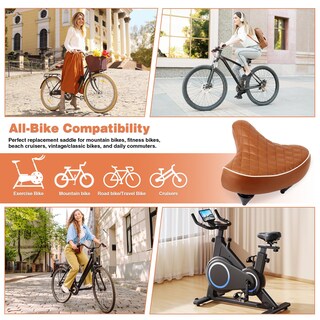 Foto 7 | Foto 7 | Asiento De Bicicleta Weerock Ancho Y Suave Piel Sintética Marrón 26 X 27 X 6 Cm - Venta Internacional.