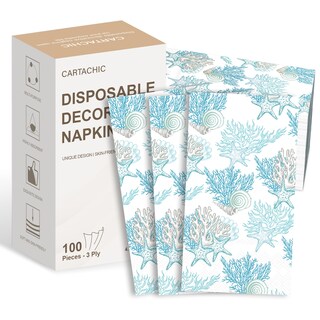 Foto 1 | Foto 1 | Servilletas De Papel Desechables Cartachic Coastal Beach 100 Unidades - Venta Internacional.