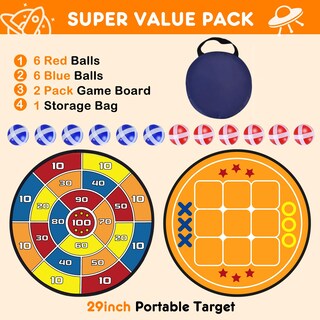 Foto 2 | Foto 2 | Set De Juego Dart Board Finditop Sticky Tic Tac Toe De 74 Cm - Venta Internacional.