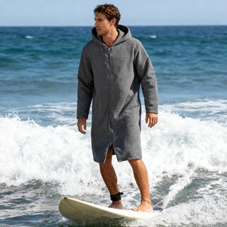 Foto 3 | Foto 3 | Poncho De Toalla Weecreeture Con Capucha Y Bolsillo Con Cremallera Gris Oscuro Xl - Venta Internacional.