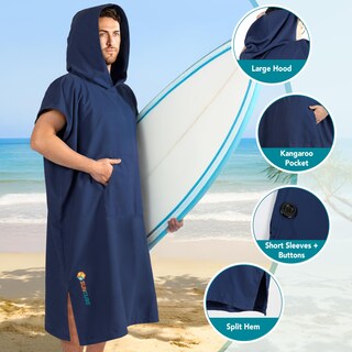 Foto 2 | Foto 2 | Poncho De Surf Sun Cube Bata De Secado Rápido Con Capucha Azul Marino - Venta Internacional.
