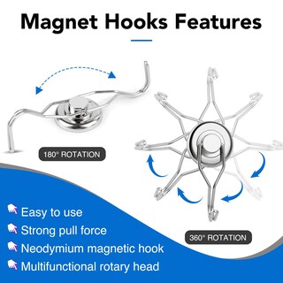 Foto 5 | Foto 5 | Ganchos Magnéticos Lovimag 110 Libras Resistentes Paquete De 8 Plateados - Venta Internacional.