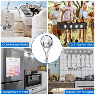 Foto 7 | Foto 7 | Ganchos Magnéticos Lovimag 110 Libras Resistentes Paquete De 8 Plateados - Venta Internacional.