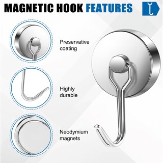 Foto 5 | Foto 5 | Ganchos Magnéticos Lovimag Paquete De 6 50 Kg Color Plateado Pesado - Venta Internacional.