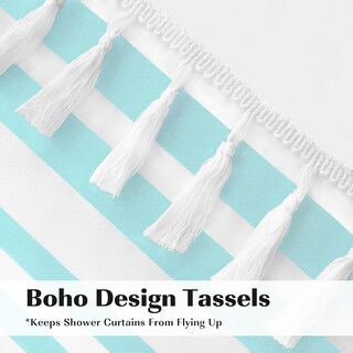 Foto 5 | Foto 5 | Cortina De Ducha Seasonwood A Rayas Con Borlas 183 X 183 Cm - Venta Internacional.