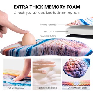 Foto 3 | Foto 3 | Alfombrilla De Ratón Con Soporte De Muñeca Laokiiy 2 En 1 De Espuma De Gel Ergonómica - Venta Internacional.