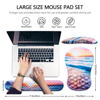 Foto 5 | Foto 5 | Alfombrilla De Ratón Con Soporte De Muñeca Laokiiy 2 En 1 De Espuma De Gel Ergonómica - Venta Internacional.