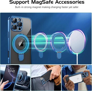 Foto 3 | Foto 3 | Funda Para Teléfono Celular Guagua Iphone 16 Pro 6.3 Pulgadas Con Soporte Magnético Azul - Venta Internacional.