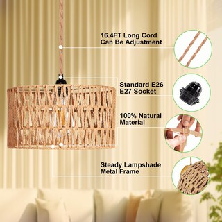 Foto 3 | Foto 3 | Lámpara Colgante Maliralt Lámpara Colgante De Ratán Cable Cilíndrico De 5 M - Venta Internacional.