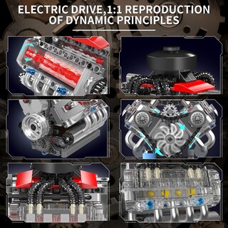 Foto 4 | Foto 4 | Juego De Bloques De Construcción Mould King 10171 Modelo De Motor V8 Con Motor Run - Venta Internacional.