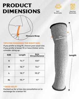 Foto 5 | Foto 5 | Mangas Protectoras Para Brazos Evridwear Resistentes A Cortes Para Hombres Y Trabajo - Venta Internacional.