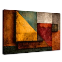 Cuadro Decorativo Para Comedor Canvas Geometría Cálida 90x60