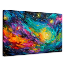 Cuadro Decorativo Para Comedor Canvas Noche Estrella Neon 90x60