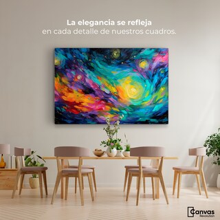 Foto 2 | Foto 2 | Cuadro Decorativo Para Comedor Canvas Noche Estrella Neon 90x60